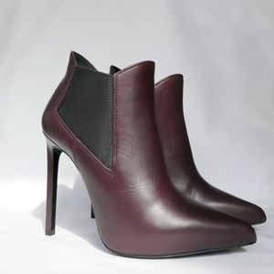 Saint Laurent - Burgundy Paris Chelsea Booties